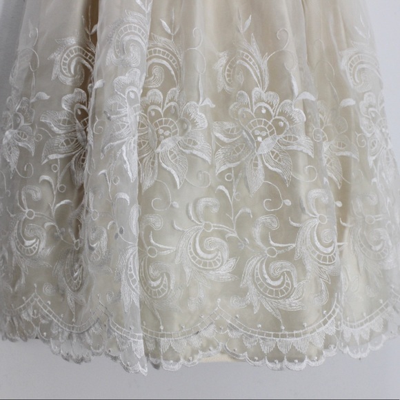 CINDERELLA Lace Satin Dress Champagne Ivory Cream Wedding Princess Size - Picture 5 of 11